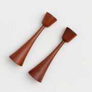 Pair of teak candlesticks – Danish design, 1960s