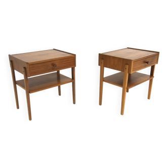 Set de 2 tables chevet en teck, Suède, 1960