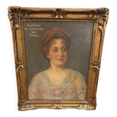 Oil portrait of the Countess of LONGUEVAL signed