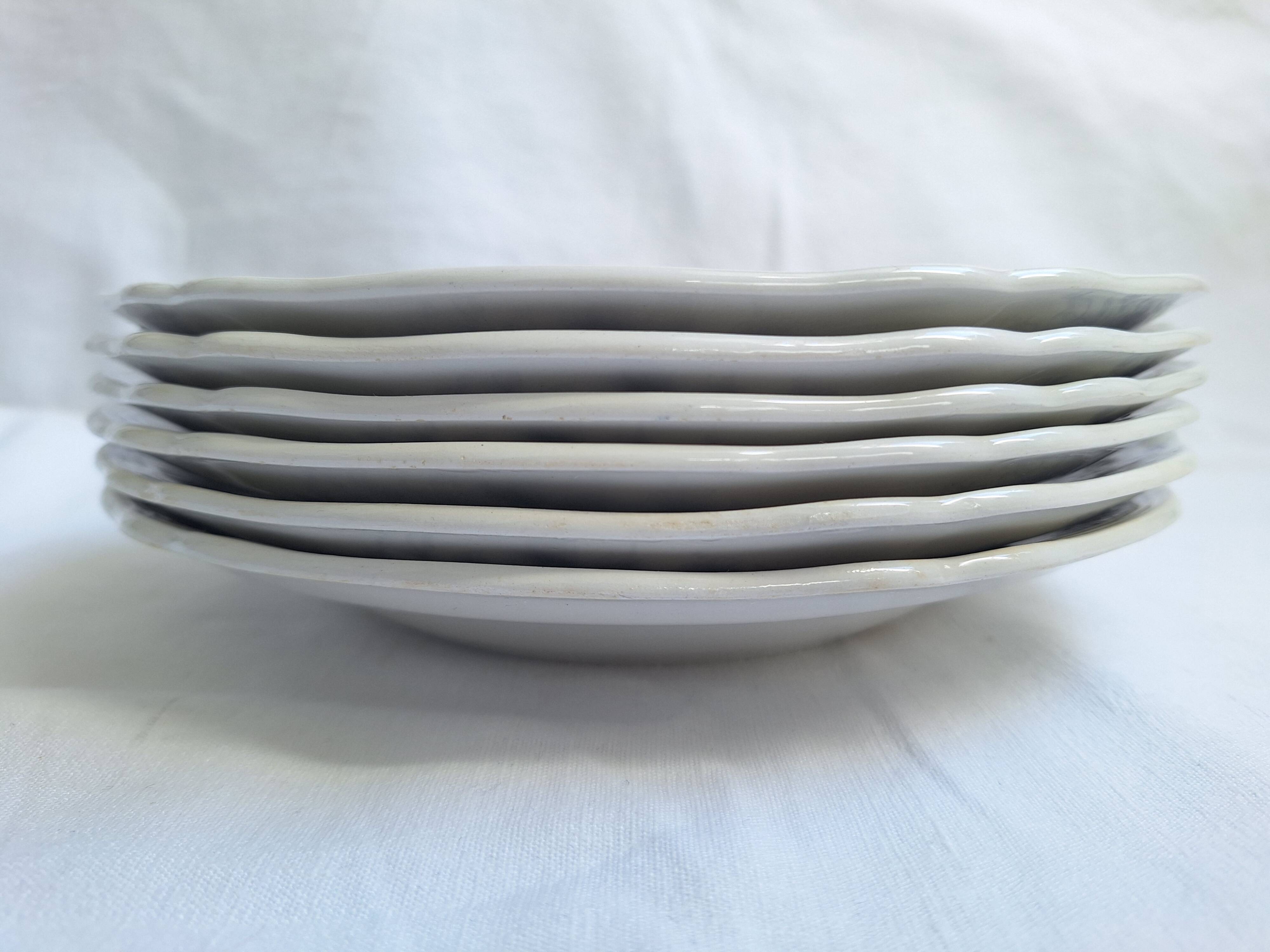 Assiettes creuses Moulin des Loups bleu