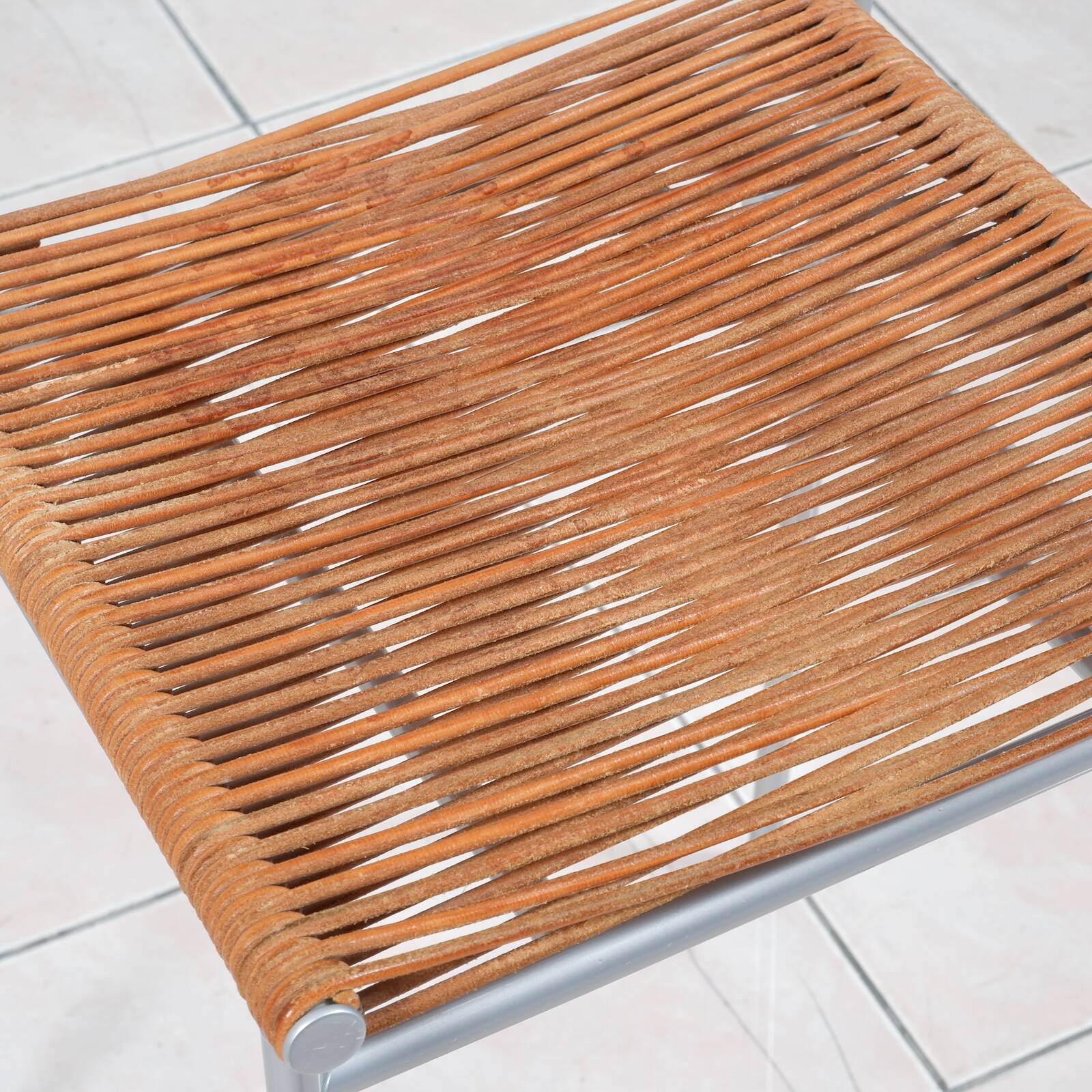 „Miss B“ steel lacquered aluminium bar stool by Tito Agnoli