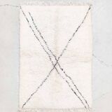 Moroccan Berber rug Marmoucha with black patterns 1.55x1.05m