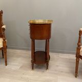 Chiffonniere table shaped drum in mahogany style louis xvi