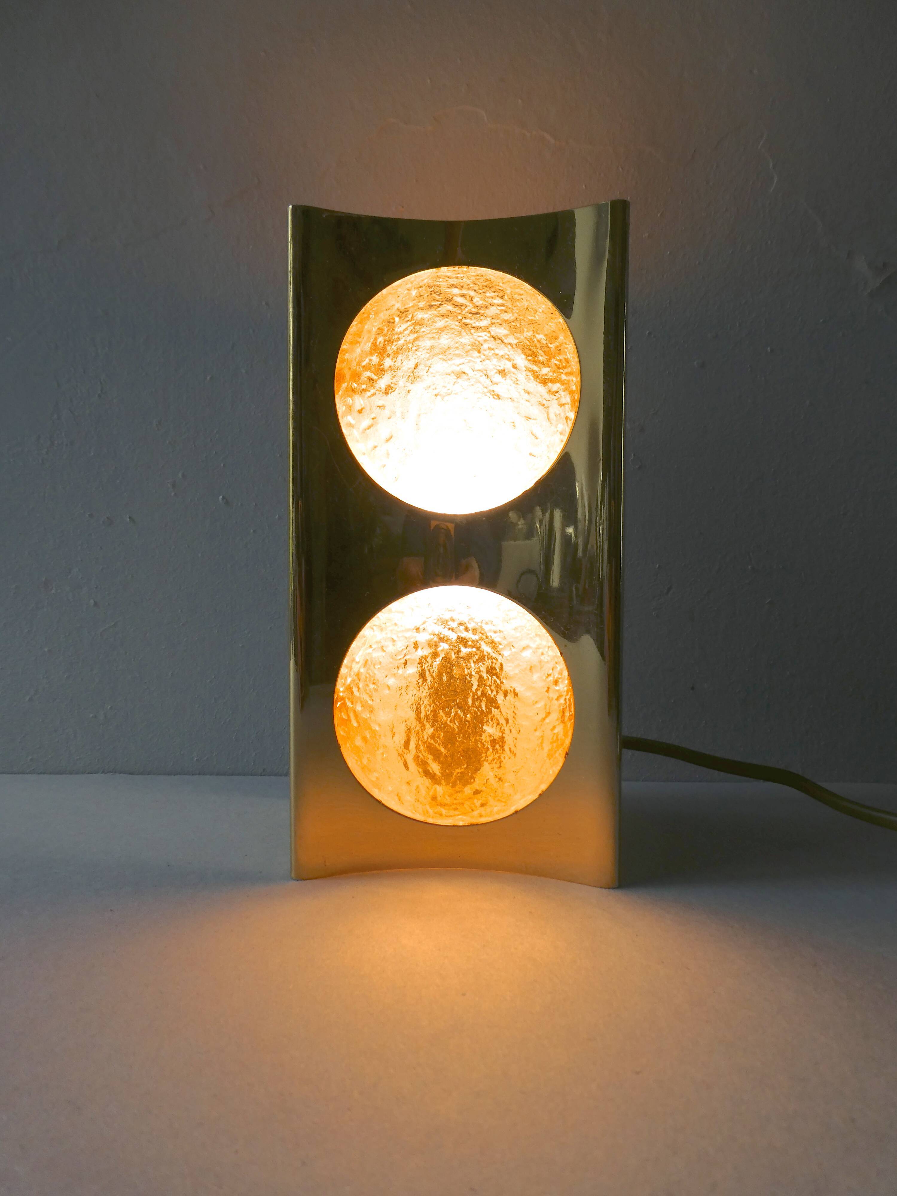 Pair of gold metal and frosted glass sconces