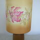 Sandstone lamp with silk shade
