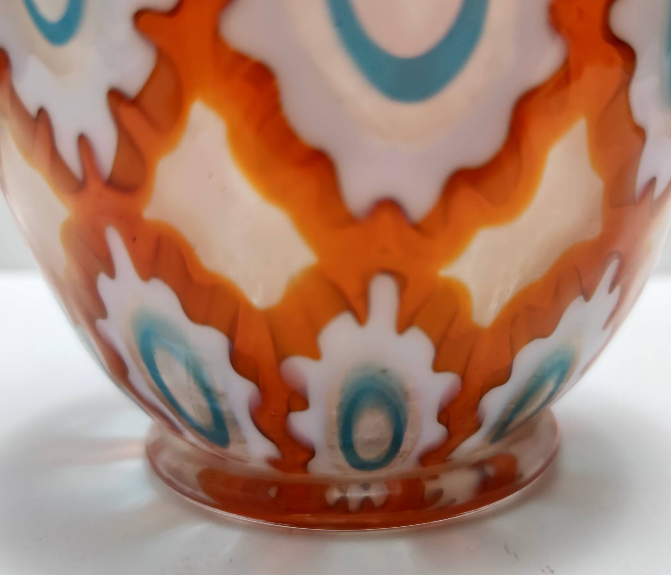 Rare Orange Murano Glass Vase by Ercole Barovier model "Rotellati", Italy