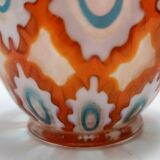 Rare Orange Murano Glass Vase by Ercole Barovier model "Rotellati", Italy