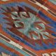 7x10 Green & Blue Geometric Pattern Kilim Rug, 222x303Cm