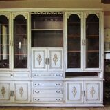Bookcase rechampi off-white, Louis XVI style