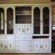 Bookcase rechampi off-white, Louis XVI style