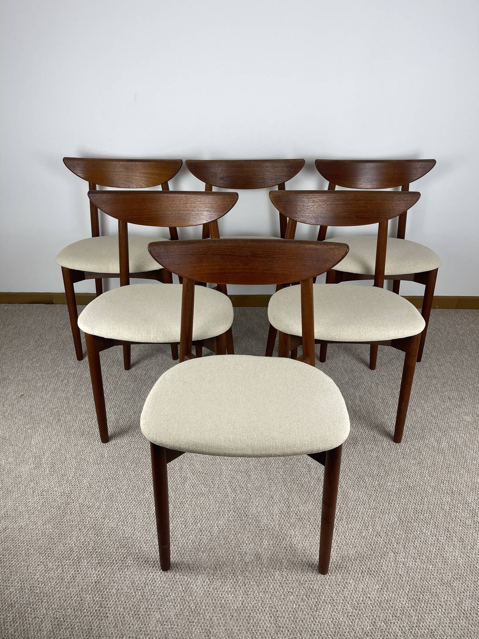 Lot de 6 chaises en Teck par Harry Østergaard Model 58