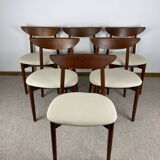 Set of 6 Teak chairs by Harry Østergaard Model 58