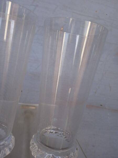 Serie 5 verres Daum cristal filigrané