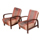 Set of Art Deco Armchairs in Oak, Czech, 1930s