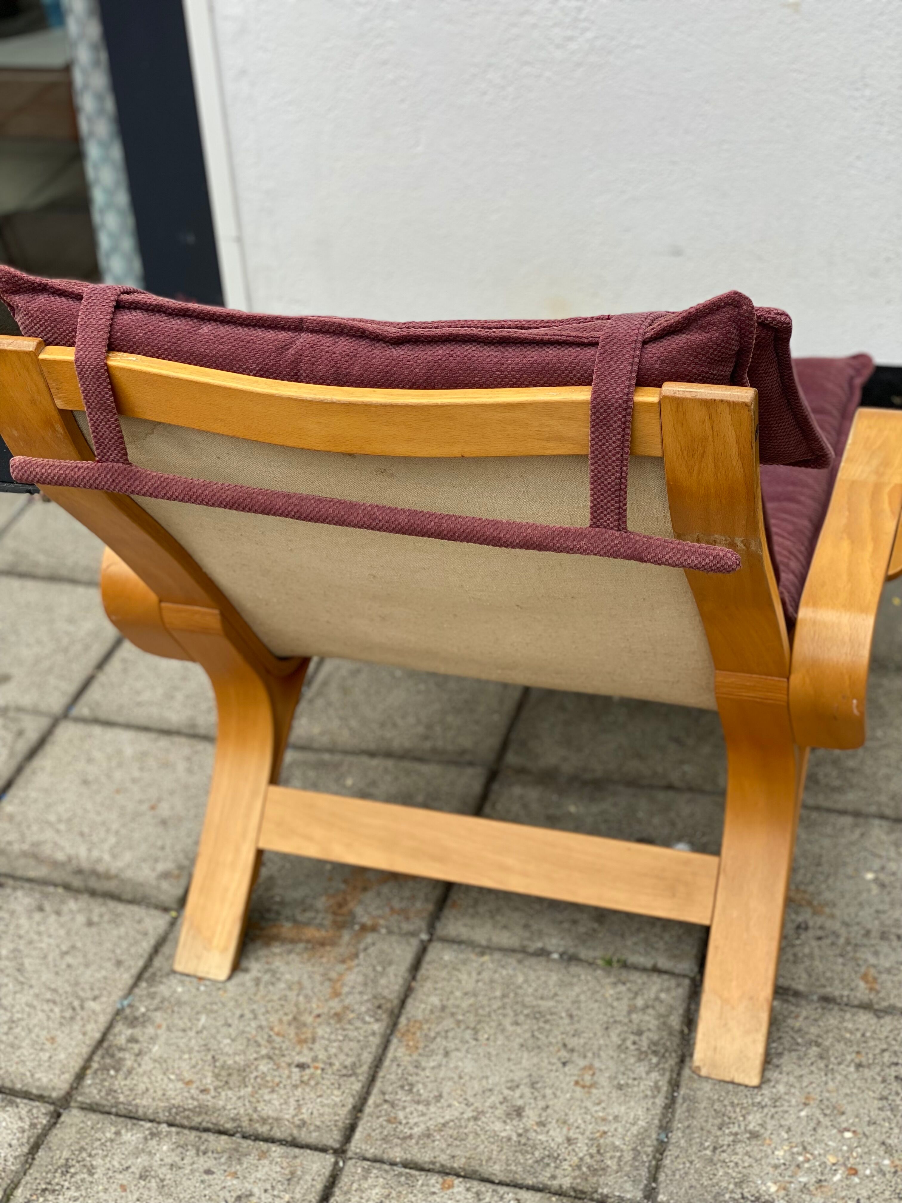 Vintage Swedish Bent Wood Lounge Chair