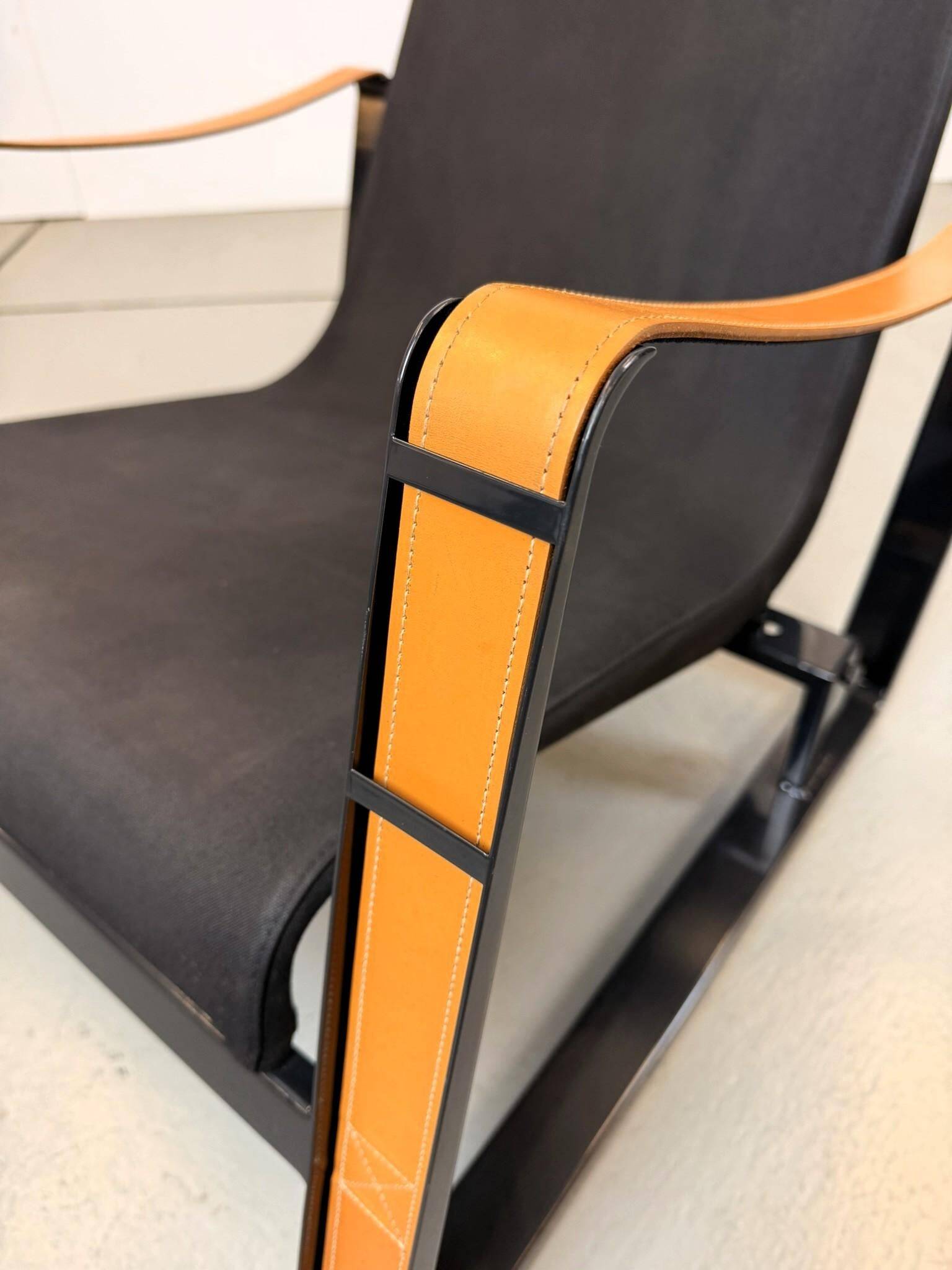 Leather and Steel Lounge Chair "Cité" by Jean Prouvé for Vitra, 2002