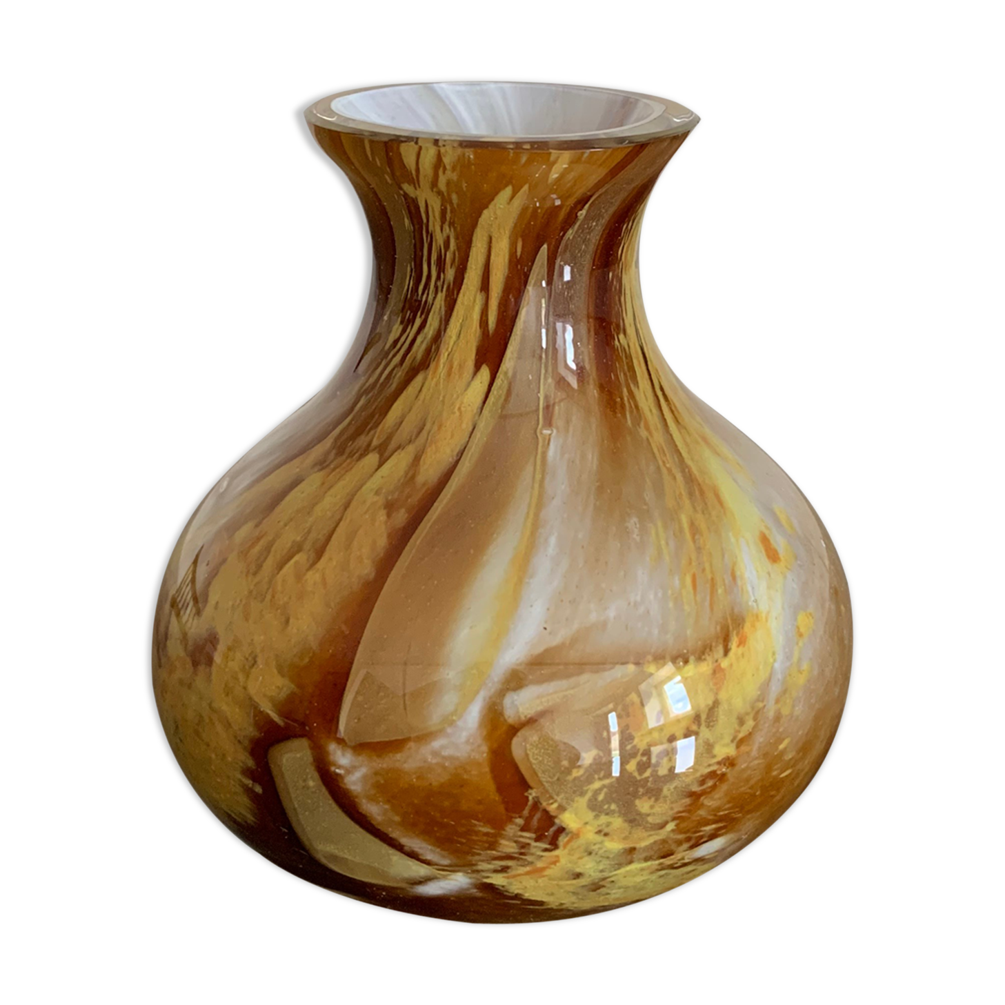 Vintage Murano glass ball vase