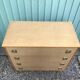 Old wooden chest of 4 drawers - handles brass feet compass 70s vintage