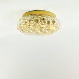 Large Amber Bubble Glass Ceiling Light by Helena Tynell for Limburg, Germany, 1960s