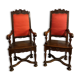 PAIR OF ARMCHAIRS WITH HIGH BACK STYLE LOUIS XIII