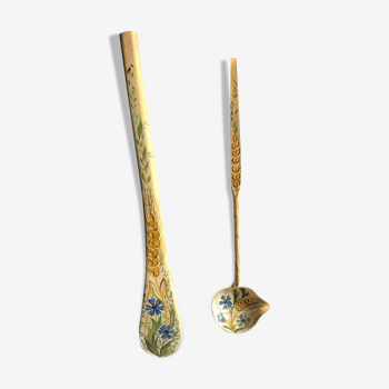 Wooden spoon and ladle