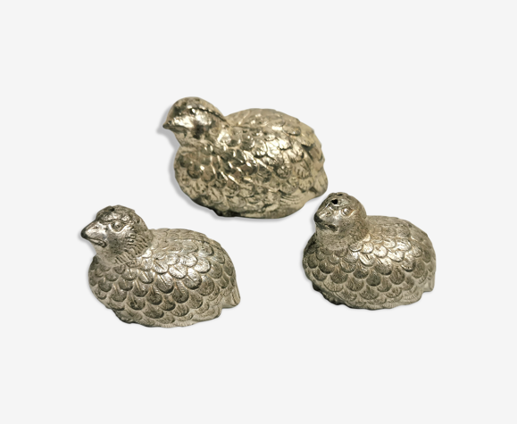 Set salières poivrière vintage en forme d'oiseaux / cailles dlg mauro manetti