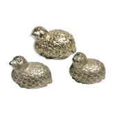 Vintage pepper salt shaker set in the shape of birds / quails dlg mauro manetti