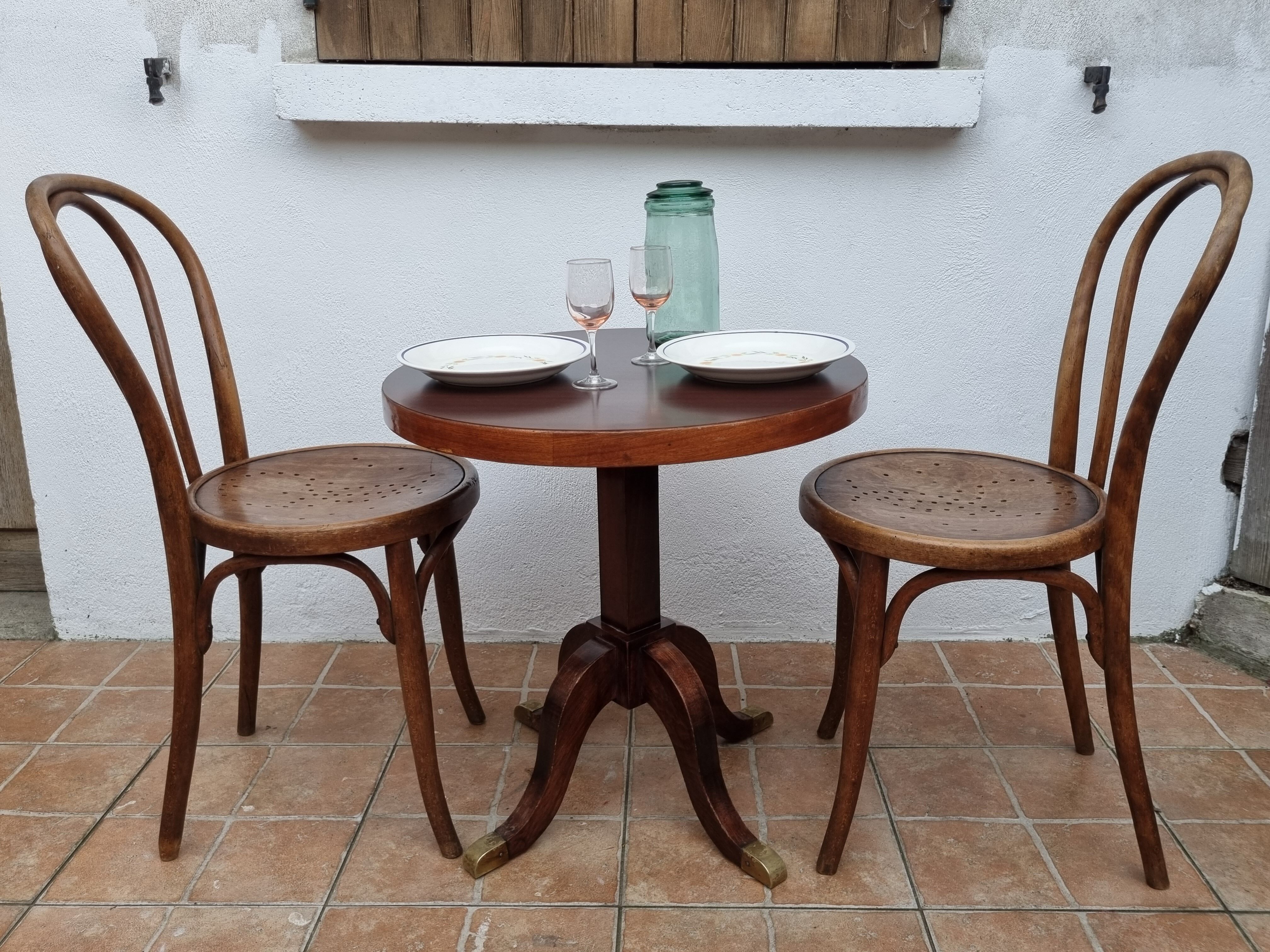 Side table in wood and brass empire style