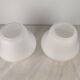 Pair of vintage opaline glass lamps by Hustadt Leuchten in the shape of mushrooms.