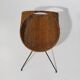 Rattan magazine rack with metal legs, 1950s