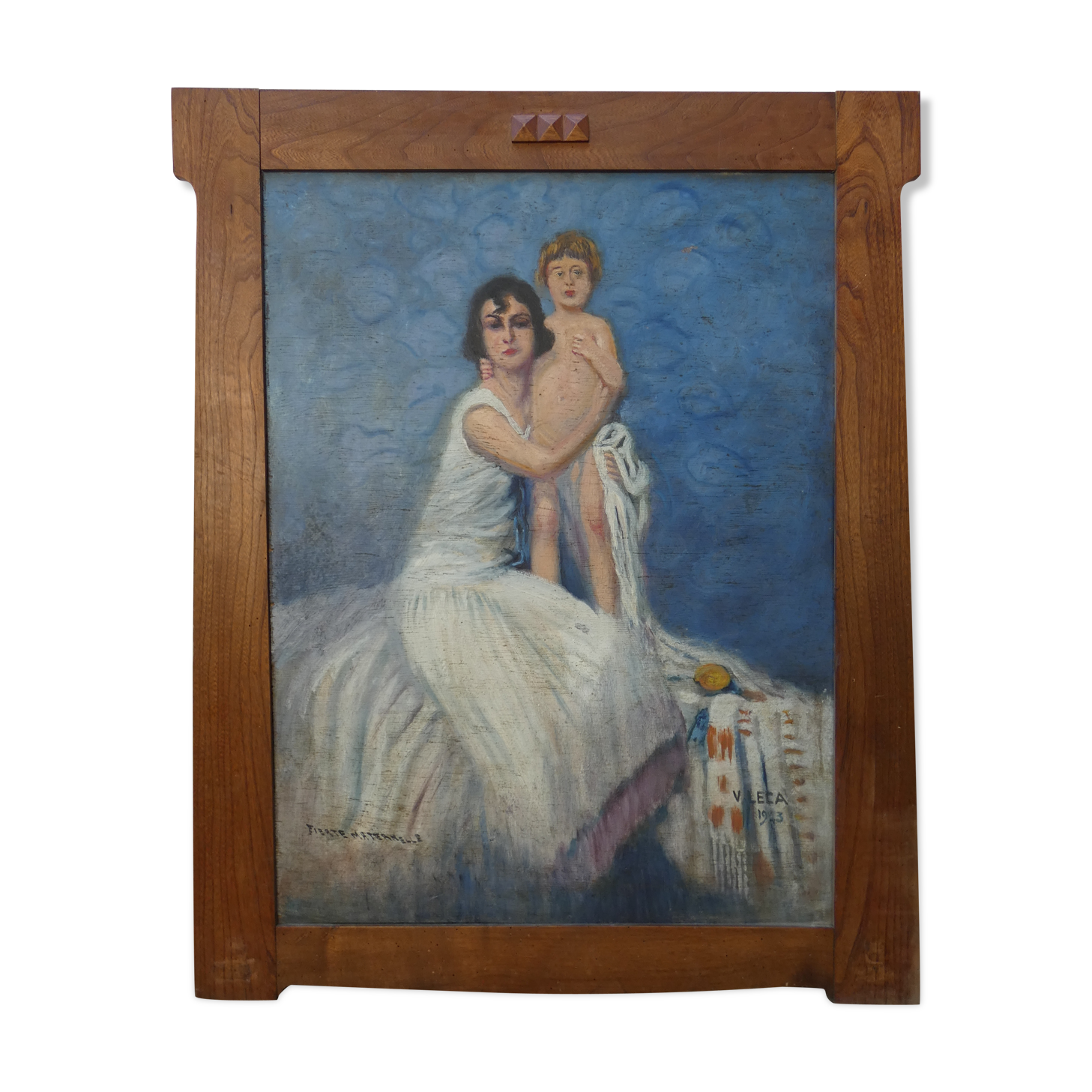 Portrait painting of a woman and child