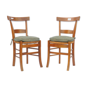 Paire de chaises paillées