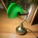 Banker's lamp notary brass and green opaline
