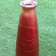 Vase années 1970 / soliflore (grand modèle) forme boule à col élancé  verre peint à effet