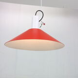 J.J.J. Hoogervorst Red Counter Balance Ceiling Lamp by Anvia Holland, 1950