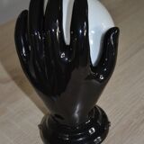 Vintage black opaline globe wall lamp