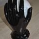 Vintage black opaline globe wall lamp