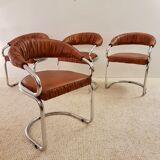 Set of 4 Giotto Stoppino chairs from the 1970s
