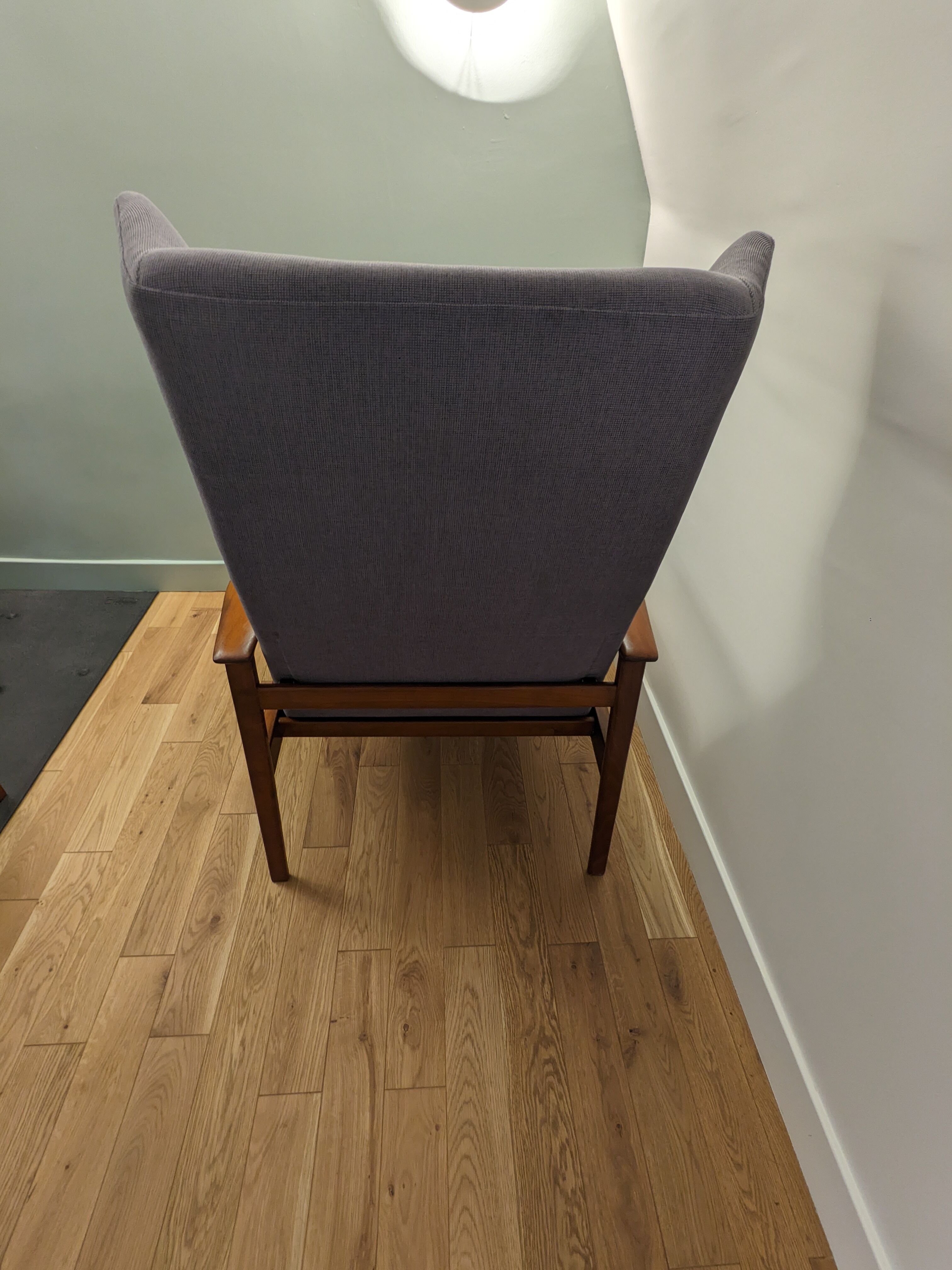 Scandinavian armchair with footrest 1950 vintage