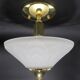 Glass and gilded metal ceiling lamp