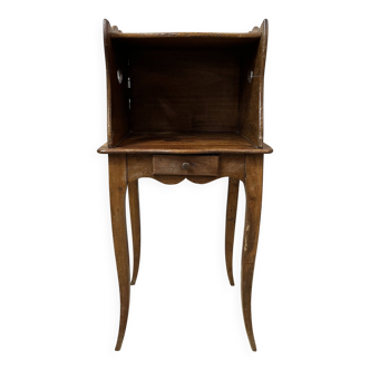 Small Louis XV wooden bedside table in country style