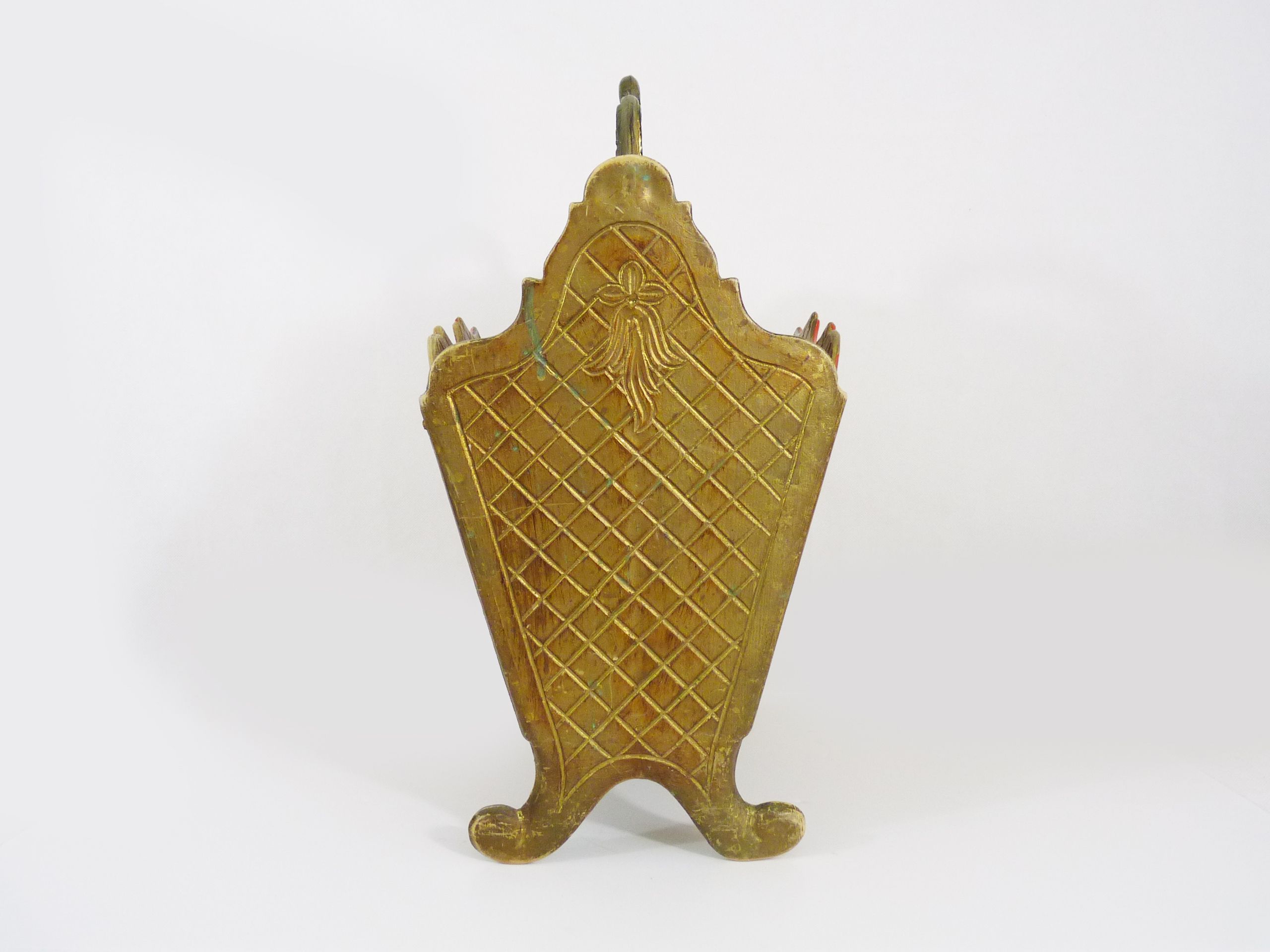 Vintage florentine gold and red plastic magazine holders years 70