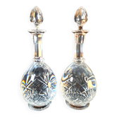 Pair of antique cut crystal decanters – attributed to Bacca