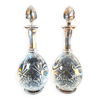 Pair of antique cut crystal decanters – attributed to Bacca