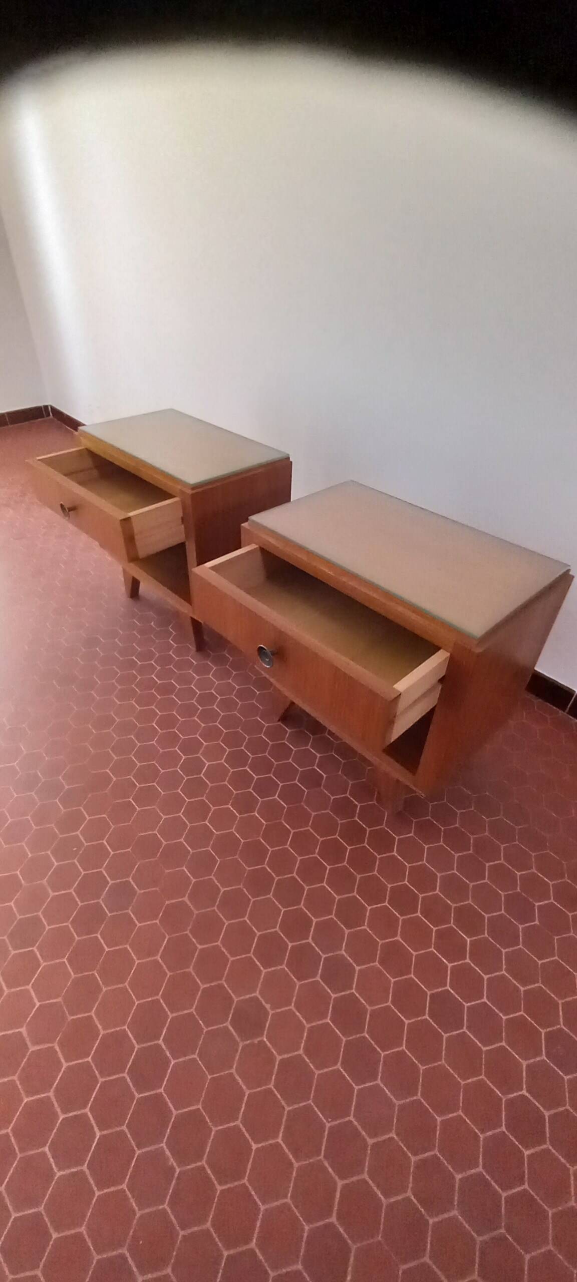 Rosewood bedside tables