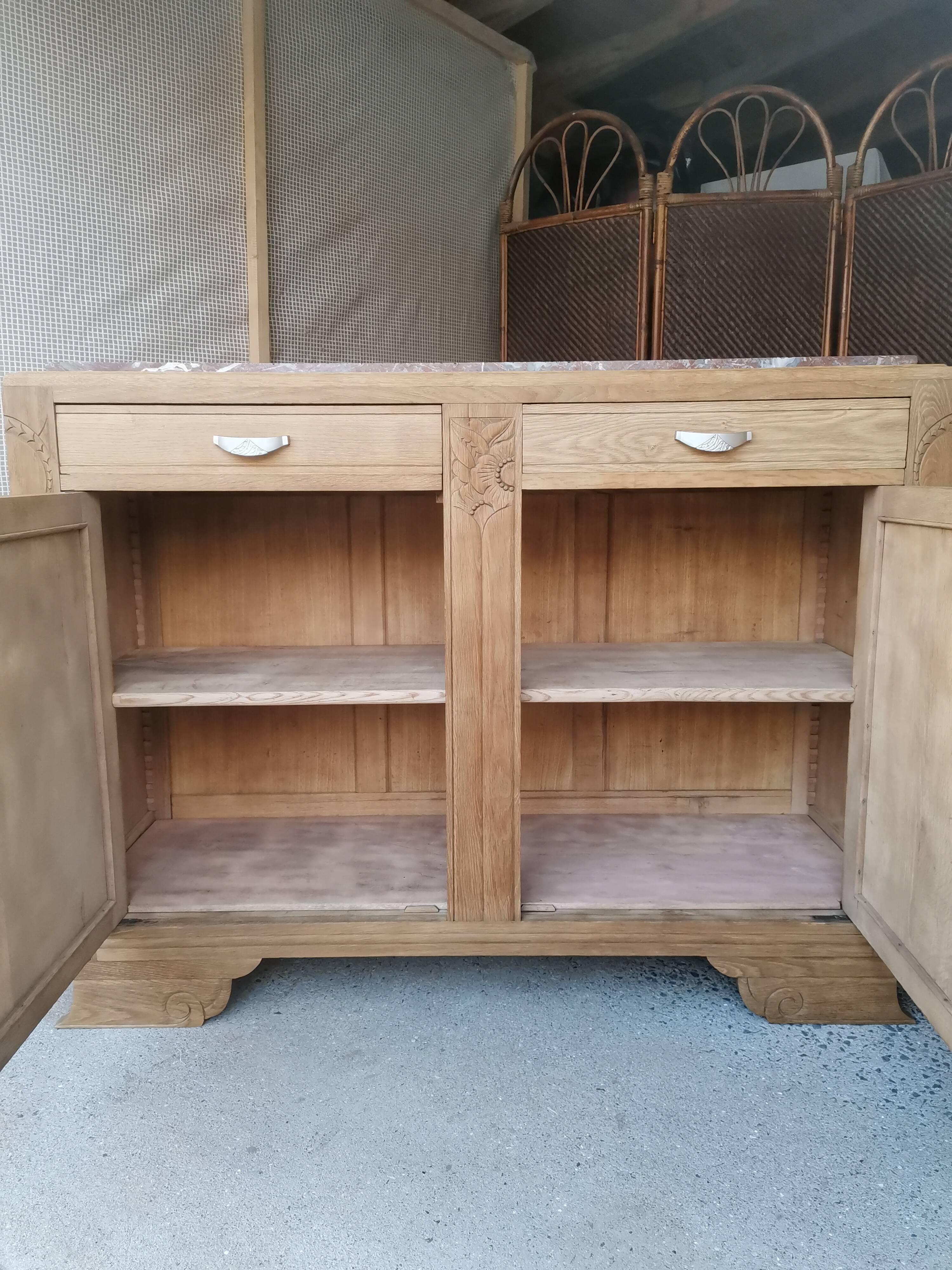 Art Deco wooden and marble buffet