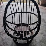 Swivel rattan love seat