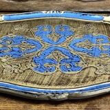 Ancien plateau Florentin bleu et or