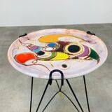 Side table and vase signed MC Treinen ceramic from Vallauris 1950s