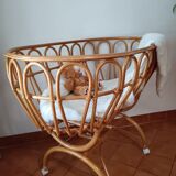 Rattan baby cradle